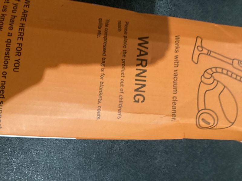 Condition photo showing As Is for GONGSHI Vacuum Storage Bags, Space Saver Seal Bags For Clothing, Blankets, Comforters, Pillows, Clothes Storage,Travel Luggage,