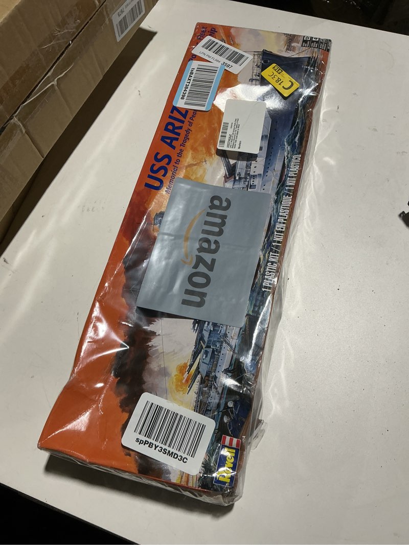 Condition photo showing As Is for Revell 85-0302 USS Arizon Battleship Model Military Ship Kit 1:426 Scale 133-Piece Skill Level 4 Plastic Model Building Kit, Gray