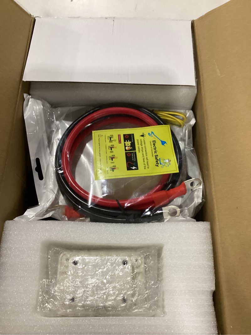 Condition photo showing As Is for not tested 3000 watt pure sine wave inverter 12v dc to 120v ac for rv, truck, solar, home, off-grid, power inverter with 3 ac outlet, 30w usb-c, 5v 3.1a usb, hardwire port, remote control, surge 6000w 12v-3000w pure sine wave inverter