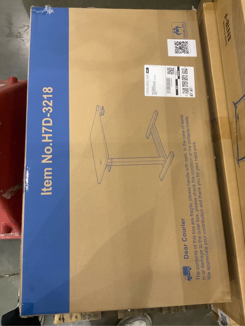 Condition photo showing New/Like New for FLEXISPOT Medical Adjustable Overbed Bedside Table with Wheels Pneumatic Mobile Standing Desk Laptop Desk Rolling Computer Cart Movable Table Hospital Home Use(31.5" W x 17.7" D, Mahogany Large)