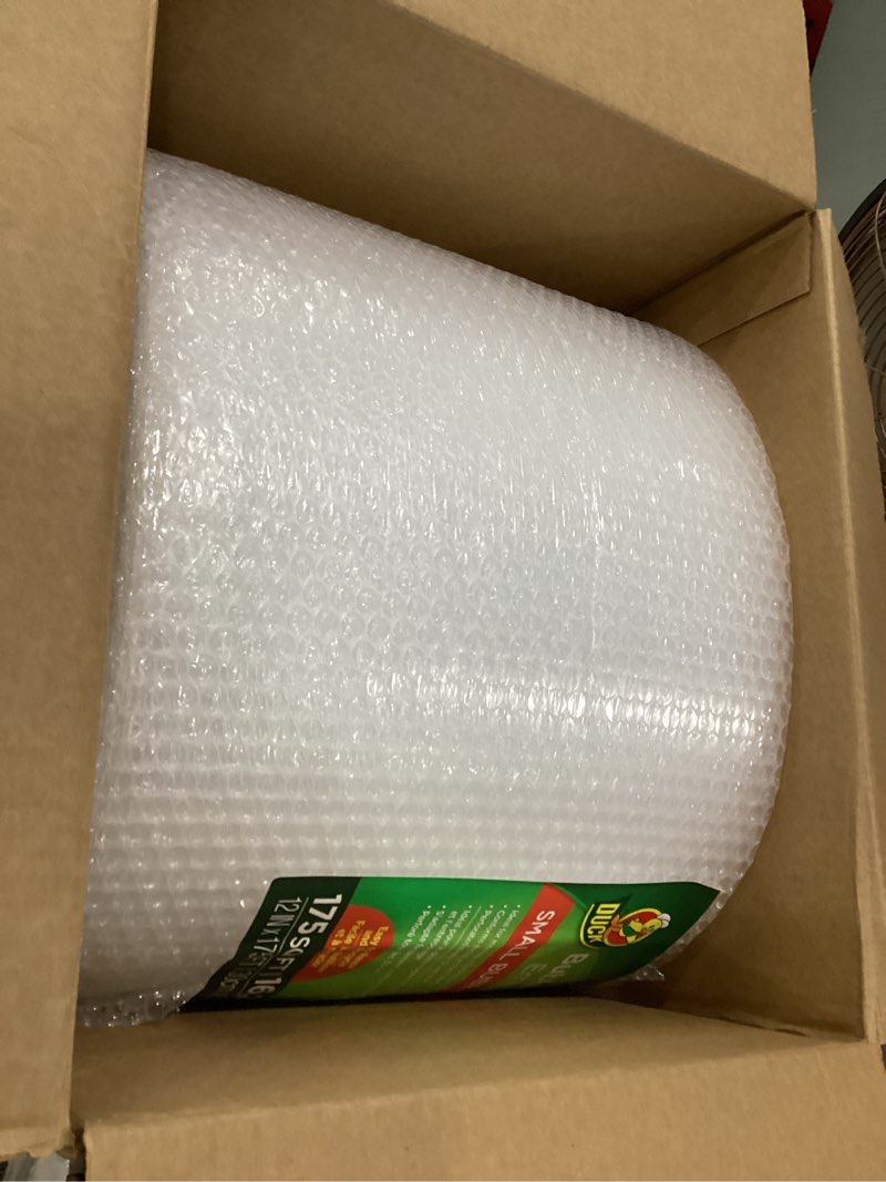 Condition photo showing New/Like New for duck brand small bubble cushioning wrap for moving & shipping - 175 ft bubble packing wrap for extra protection packaging boxes & mailers - clear bubble roll moving supplies, perforated every 12 in 175 feet