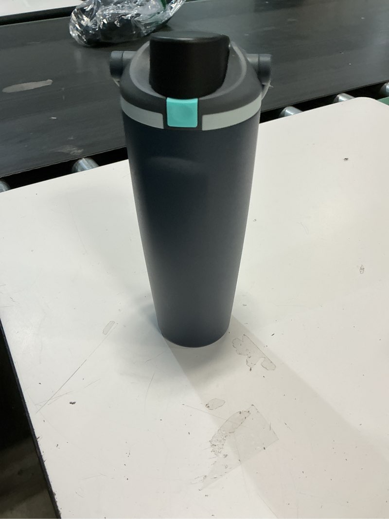 Condition photo showing Good Condition for owala freesip sway insulated stainless steel water bottle with two-way spout, built-in straw and bucket handle, made for travel, school, and sports, 30oz, bpa free, leak proof, foggy tide foggy tide 30 ounces