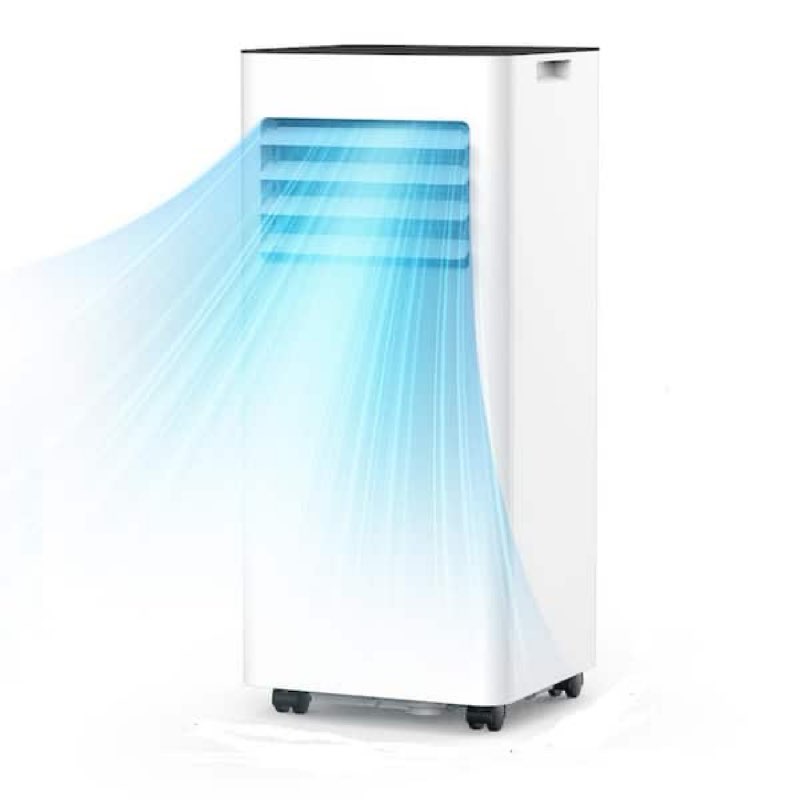 (Similar) 5,000 BTU (DOE) Portable Air Conditioner Cools 300 sq. ft. with Cooling, Dehumidifier, Fan Mode and Remote in White