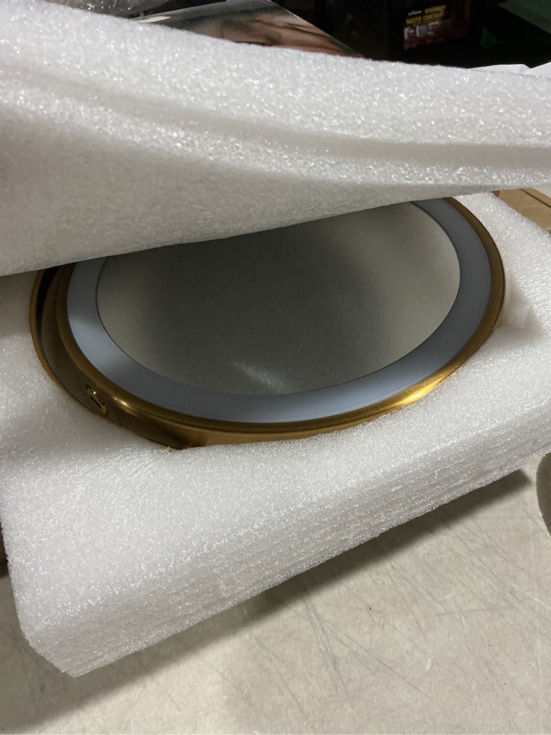 Condition photo showing Good Condition for Lighted Makeup Mirror, 5000 mAh Rechargeable Double Sided Magnifying Vanity Mirror with 3 Colors, 1x/20x, 360° Rotation , Brightness Adjustable lighted mirror with magnification, Antique Bronze
