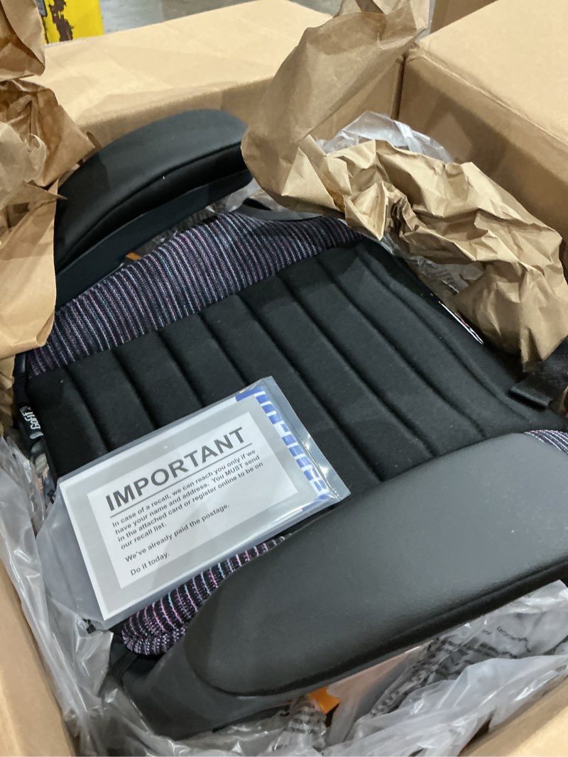 Condition photo showing Good Condition for chicco gofit cleartex plus backless booster car seat, latch attachment, quick-release latch removal, portable car booster seat for children at least 4 years old and 40-110 lbs, confetti/black gofit cleartex plus confetti/black