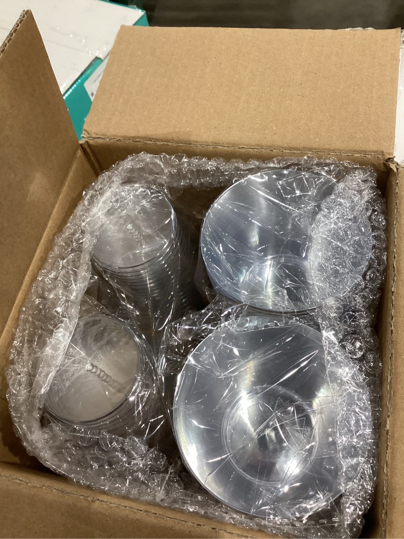 Condition photo showing New/Like New for I00000 200 Pack Gold Plastic Cups, 9 Oz Elegant Clear Plastic Cups Gold Rimmed Disposable Wine Glasses Fancy Disposable Party Cup Wedding Cup Drinking Tumblers Cocktail Glasses Perfect for Party 9-Gold-200