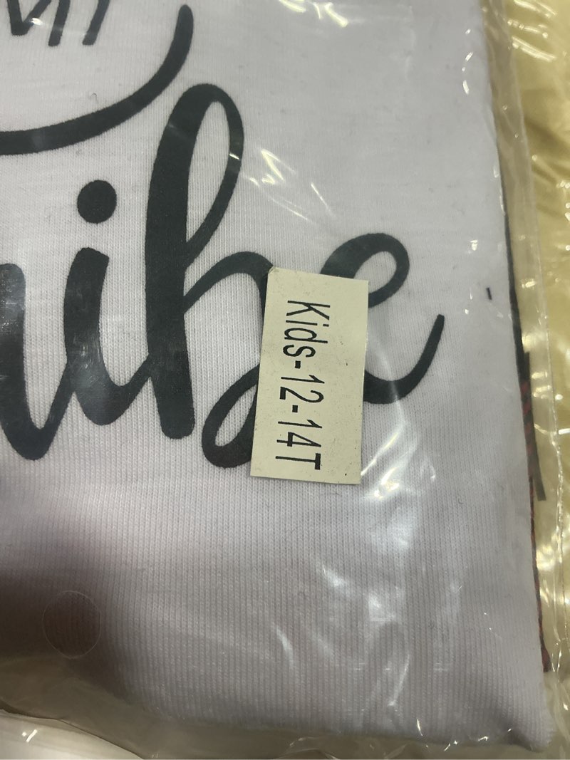 Condition photo showing New/Like New for ANGELGGH Matching Christmas Pajamas for Family, Cute Vacation PJs Sets for Couples/Women/Men, Xmas 2 Piece Jammies Sleepwear Youth 12-14 Years Black White