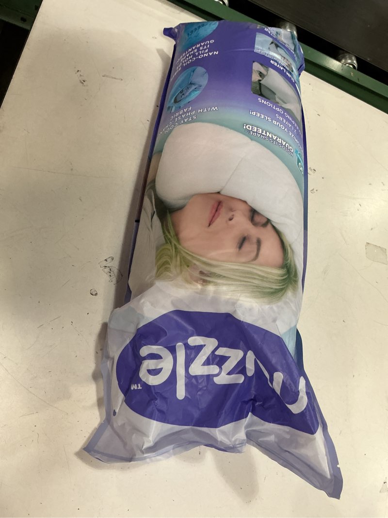 Condition photo showing New/Like New for nuzzle cooling adjustable pillow for side sleepers, luxury standard size bed pillow hotel collection - best adjust height soft firm pillow for back, stomach or side sleepers - home gifts