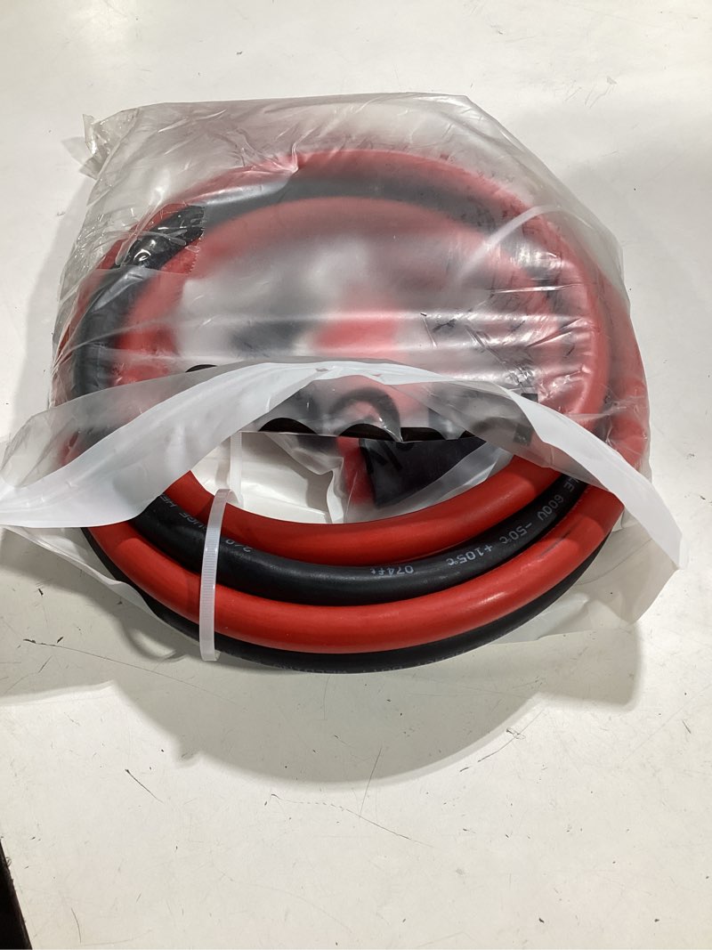 Condition photo showing As Is for igreely 2/0 gauge 2/0 awg wire 10 feet black + 10 feet red welding battery pure copper flexible cable + 5pcs of 5/16" & 5pcs 3/8" copper cable lugs terminal connectors+heat shrink tubing 2/0awg 20 ft