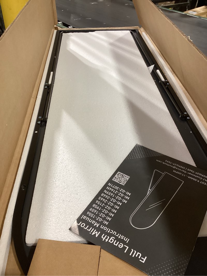 Condition photo showing Good Condition for 57" x 20" arched full length mirror - wall mounted/floor mirror aluminum alloy frame full body mirrors for bathroom living room bedroom and entryway,black black 57"l x 20"w