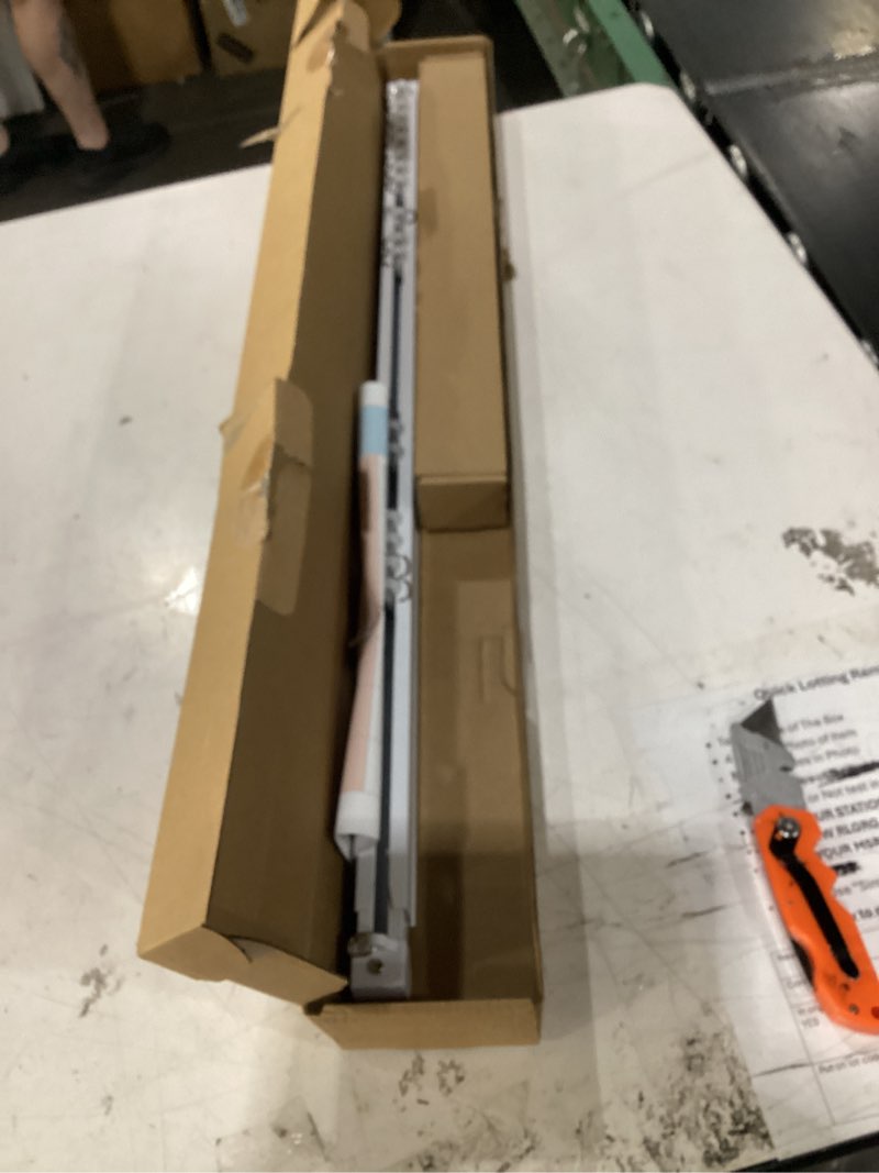 Condition photo showing As Is for 2.3 to 4 feet aluminum retractable wall or ceiling curtain track | no-cut telescopic design curtain track ceiling mount or wall mount, quiet smooth glide, includes hooks 2.3 to 4.0 ft