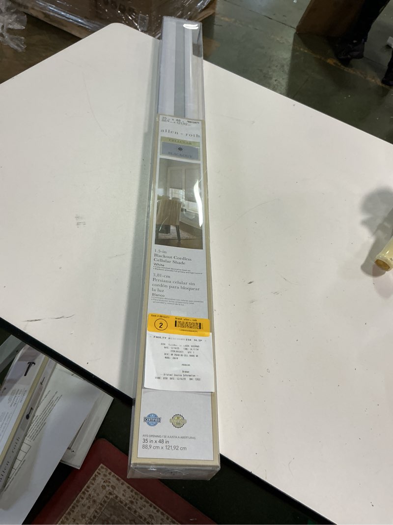 Condition photo showing Good Condition for  allen + roth 35-in x 48-in White Blackout Cordless Cellular Shade