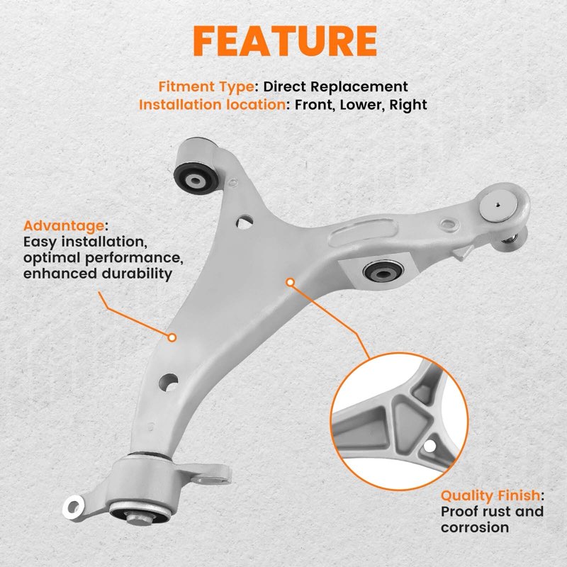 front right lower control arm passenger side for 2016-2021 jeep grand cherokee