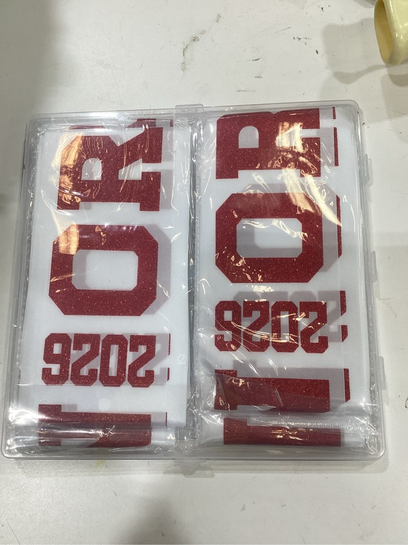 Condition photo showing New/Like New for 10Pcs White Senior 2026 Satin Sashes with Red Glitter Letters- 2026 Graduation Celebrations Sashes - Senior Cheer Sash - Cheerleader Sash - Class Competition Sashes