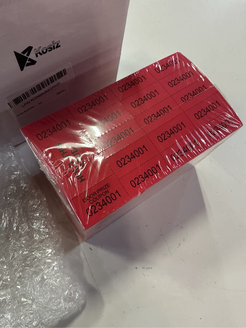 Condition photo showing New/Like New for kosiz 1000 sheets 15 bid raffle ticket numbers auction tickets for events & church (red) red 15 bid