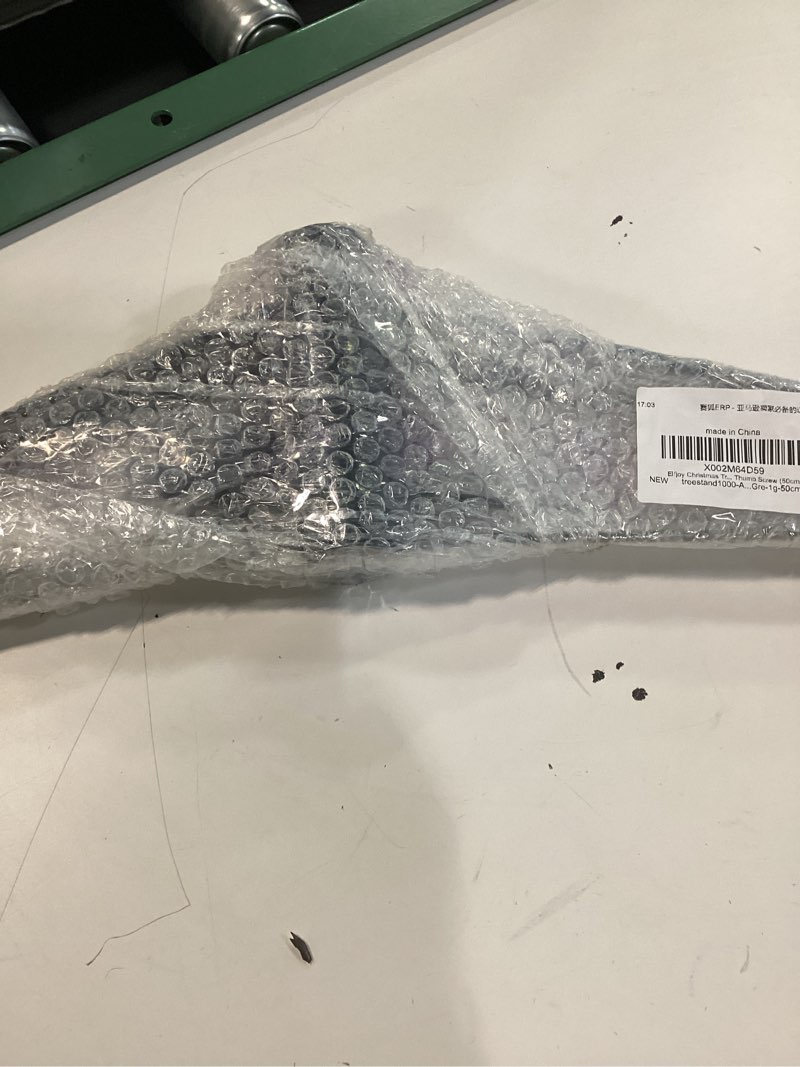 Condition photo showing New/Like New for Elfjoy Christmas Tree Stand 19.7 inches Iron Metal Bracket Rubber Pad with Thumb Screw (50cm) Green 50cm