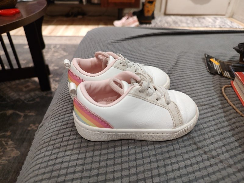 Carter's White Tennis Shoes Size 9 Toddlers Rainbow