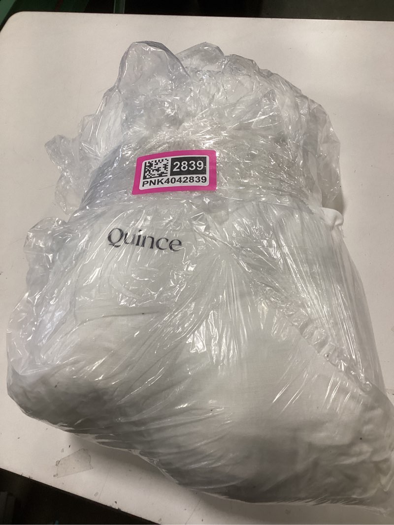 Condition photo showing As Is for European Linen Piped sheets, White/Black, King