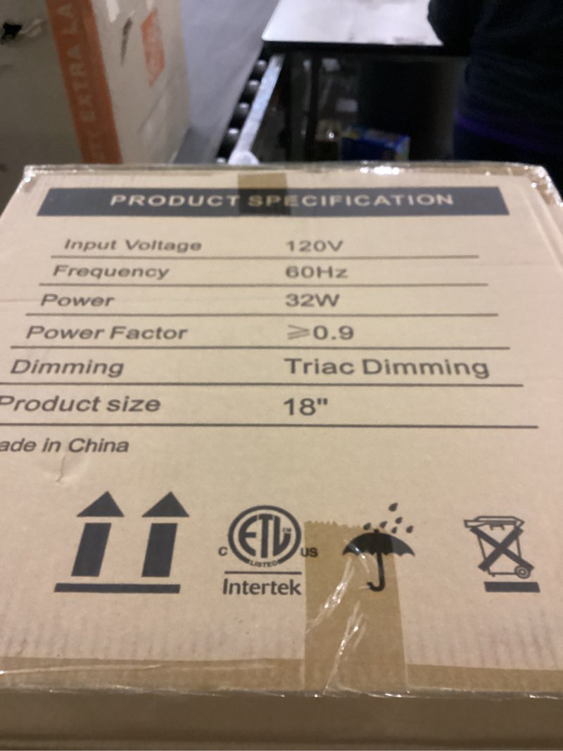 hykolity 18 inch led round flat panel light, black, 32w, 3200lm, 3000k/4000k/5000k cct selectable, 1