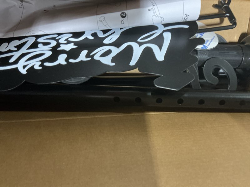 Condition photo showing Good Condition for Garland Hanger for Front Door Frame, Adjustable Width 35"-46" Heavy-Duty Garland Door Hanger for Christmas Wreaths Lights Decoration with Merry Christmas Sign/No Nails or Screws