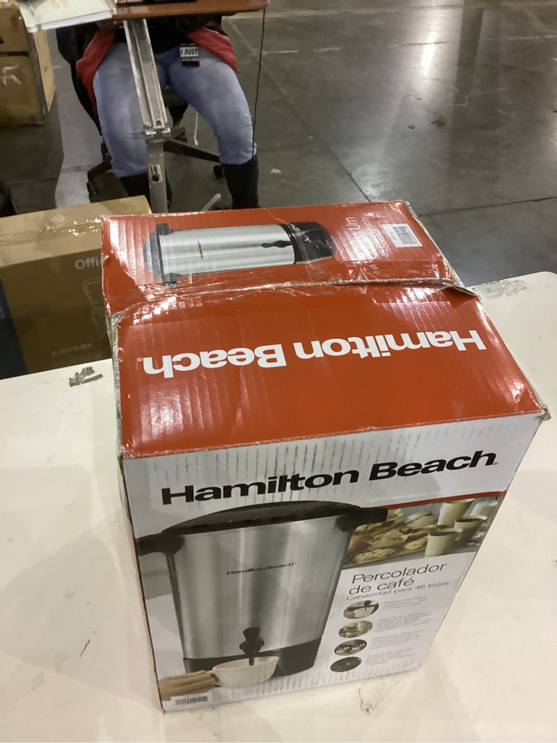 Condition photo showing As Is for Hamilton Beach - Coffee Urn - Silver