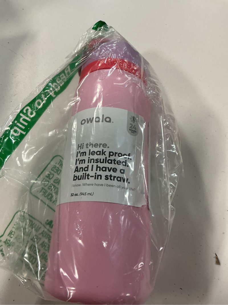 Condition photo showing Good Condition for owala freesip insulated stainless steel water bottle with straw for sports and travel, bpa-free sports water bottle, 32 oz, pink, angel food cake angel food cake 32 ounces
