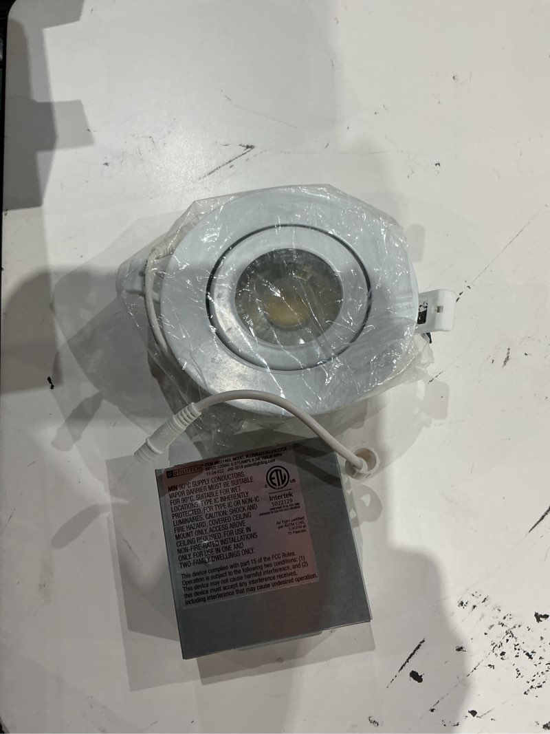 utilitech white 4-in 700 -lumens switchable white round dimmable led canless wet rated recessed downlight