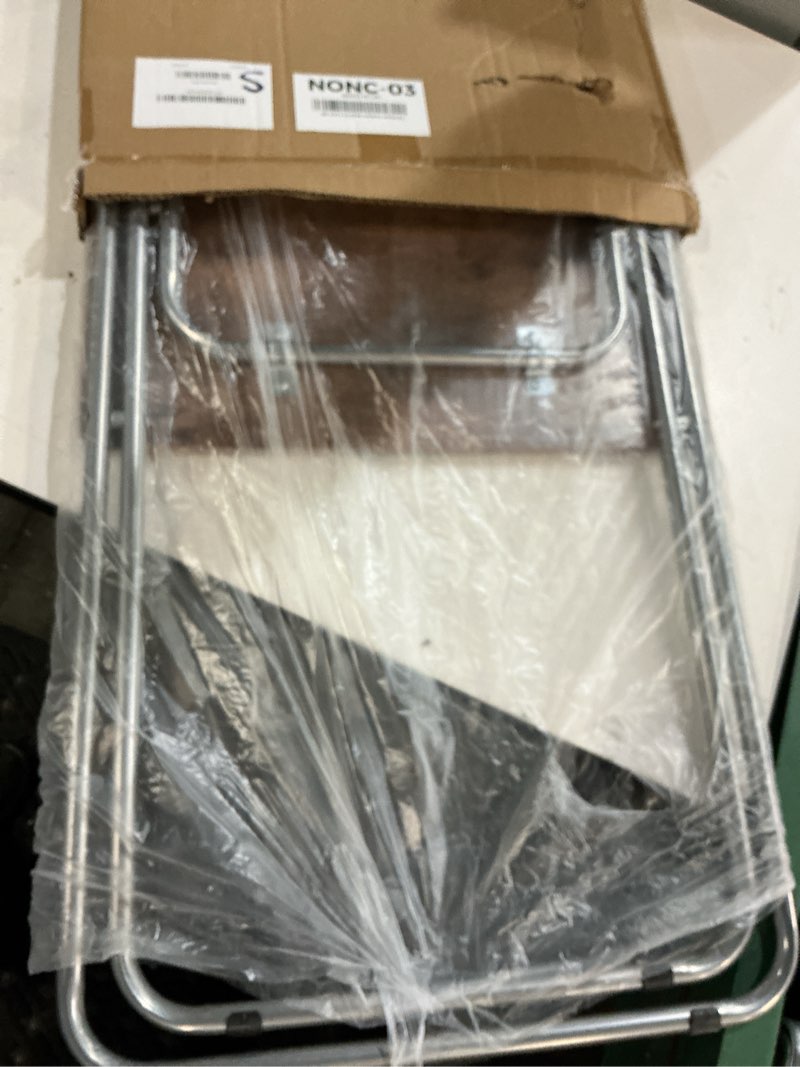 Condition photo showing New/Like New for tv trays folding tv table, dinner table for eating with sturdy metal frame, small foldable snack trays table for living room, couch,sofa, bed, no assembly required (yellow brown)