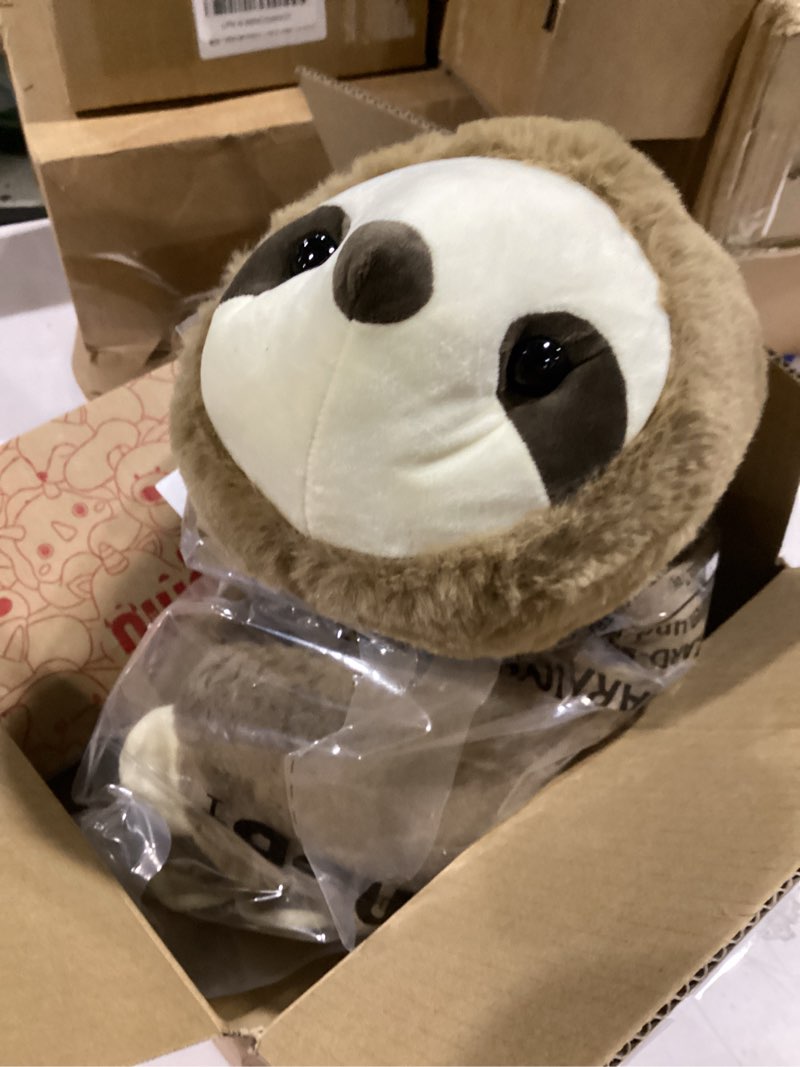 Condition photo showing Good Condition for niuniu daddy 20" | 3.3 pound weighted sloth stuffed animals for adults & kids & baby, large brown sloth weighted lap animals plush, cute weighted stuffy toy as gift for christmas birthday holidays sloth brown sloth