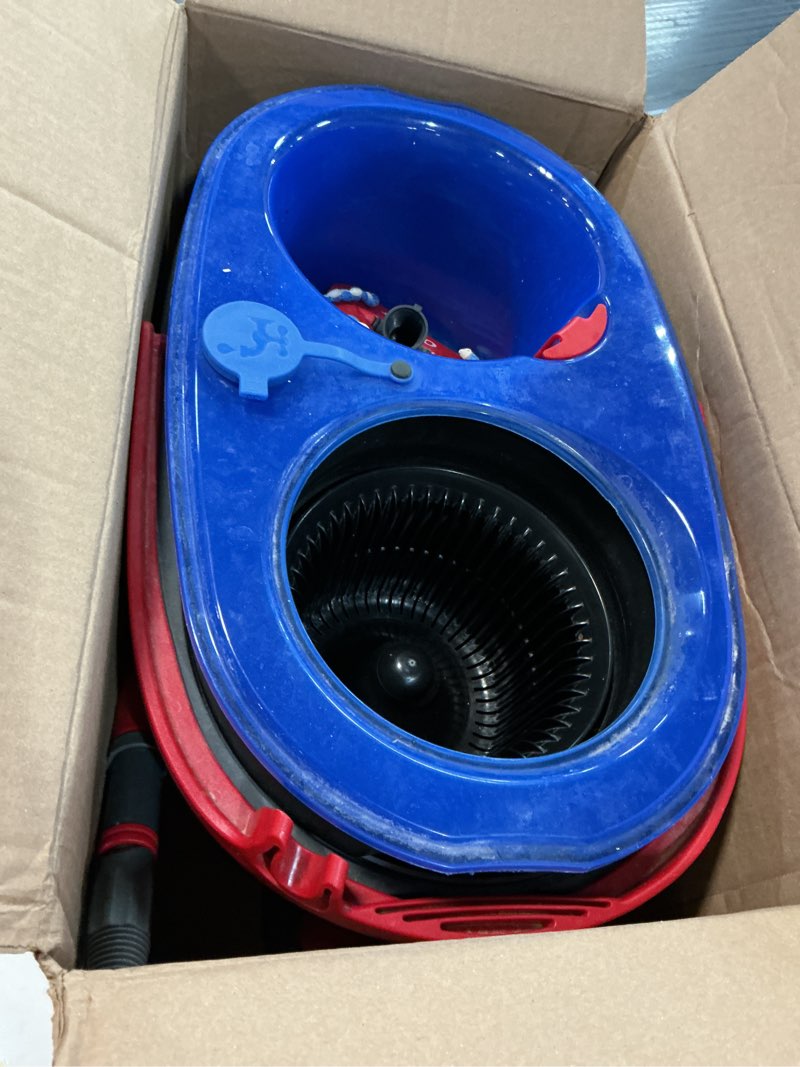 Condition photo showing As Is for o-cedar rinseclean spin mop & bucket system | clean with water | removes 99% of bacteria