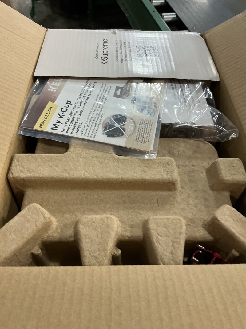 Condition photo showing New/Like New for keurig k-supreme single-serve k-cup pod coffee maker black: automatic shut-off, removable reservoir, brews iced coffee
