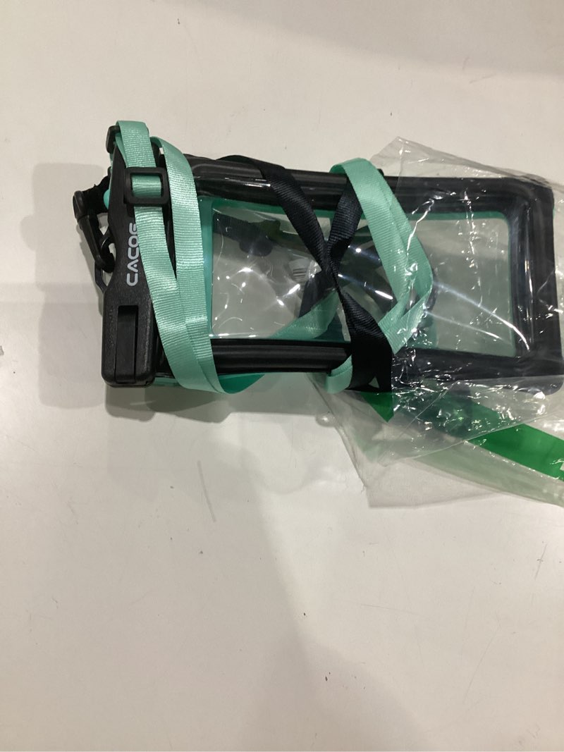 Condition photo showing As Is for cacoe [floatable] floating universal ipx8 waterproof phone case 2 pack-up to 7.0",adjustable lanyard phone pouch,cellphone dry bags for vacation beach pool kayak cruise travel essentials?black+green? black+green up to 7.0"-floatable