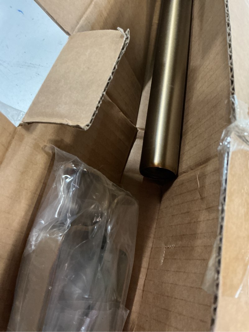 Condition photo showing As Is for Ivilon Window Curtain Rod Decorative End Cap Design, 1 Inch Rod, 28 to 48 Inch. Warm Gold 28" to 48" Warm Gold