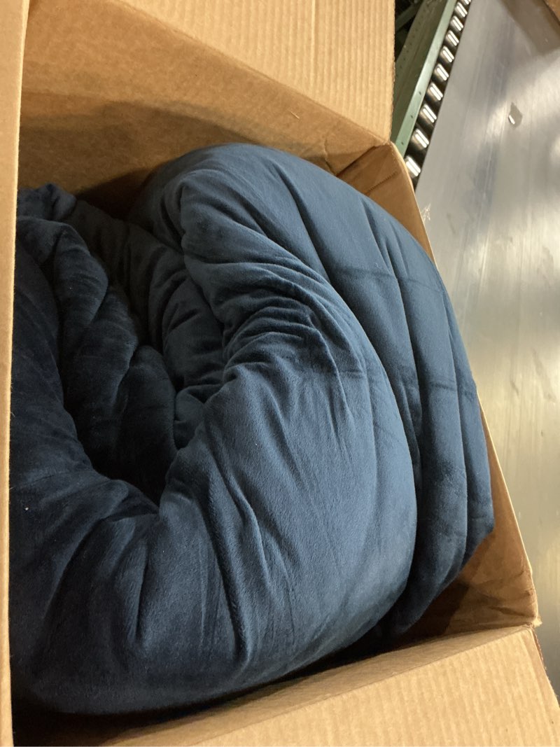 Condition photo showing Good Condition for BEDELITE Fleece Queen Comforter Set -Super Soft & Warm Fluffy Navy Blue Bedding, Luxury Fuzzy Heavy Bed Set for Winter with 2 Pillow Cases Navy Blue Queen