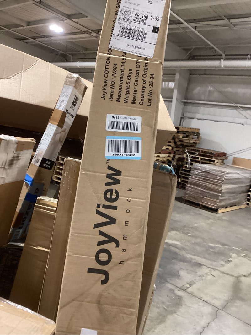 Condition photo showing As Is for joyview traditional rope double hammock - hand woven cotton hammock with hardwood spreader bar and p