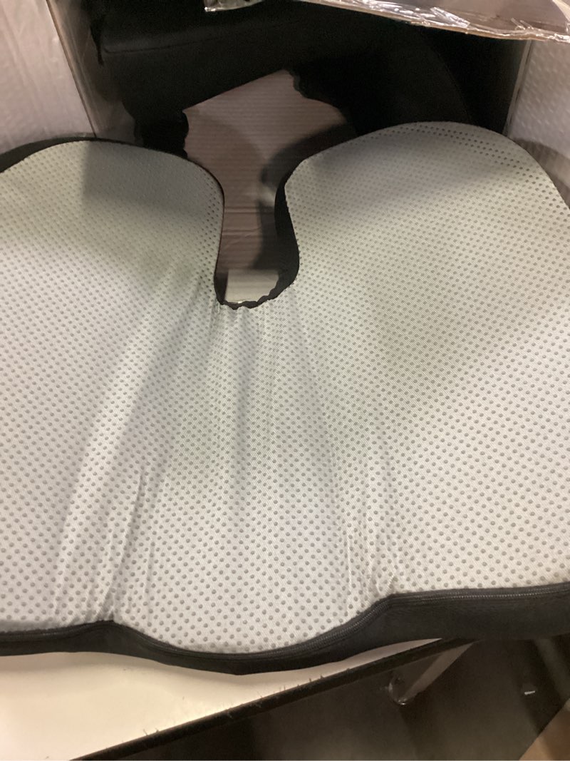 Condition photo showing Good Condition for everlasting comfort doctor recommended memory foam seat cushion for office chairs & car - ergonomic office desk accessories - cushions for tailbone pain relief, sciatica & back support pillow large