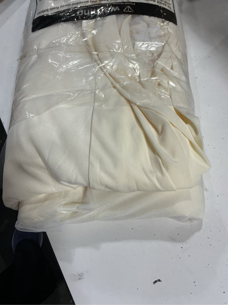 Condition photo showing Good Condition for partisky ivory tablecloths 6 foot rectangle tables, spandex fitted tablecloth stretch table cover with tulle skirt for baby shower birthday party wedding banquet dessert table decorations ivory 72" x 29" (1 pack)