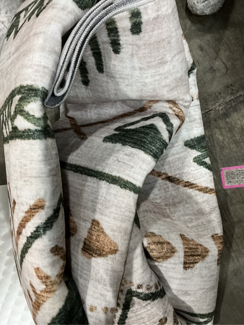 Condition photo showing As Is for area rug living room rugs 8x10 - large soft boho geometric rug, non-slip foldable washable rugs non shedding morden indoor floor carpet for living room bedroom office dining room(brown green,8'x10') brown/green 8' x 10' (rectangular)