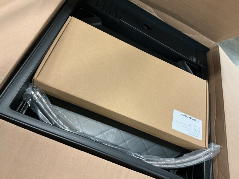 Condition photo showing Good Condition for project source 24-in x 24-in 1-basin black freestanding utility tub with drain and faucet