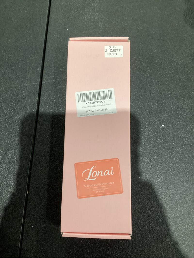 Condition photo showing New/Like New for LONAI Ponytail Extension, 24'' Curly Claw Clip Ponytail Extensions, Pony Tail Clip in Hair Extensions for Women, Natural Looking Synthetic Hairpiece for Women (Grey/Silver/White Mixed)