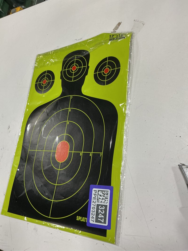 Condition photo showing New/Like New for Lipulacer 12 x 18 inch Shooting Targets, Silhouette Splatter Targets Adhesive, Bright Yellow Splash 