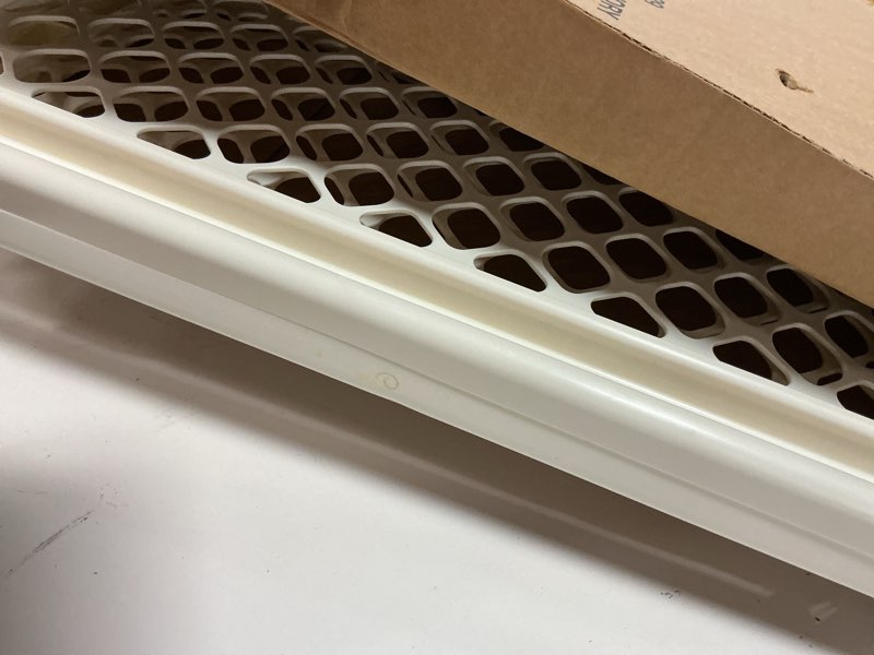 Condition photo showing Good Condition for toddleroo by north states 42” wide supergate ergo baby gate, made in usa: for doorways or stairways. includes wall cups. pressure or hardware mount. 26” - 42” wide (26" tall, ivory) (b0065adp4c)