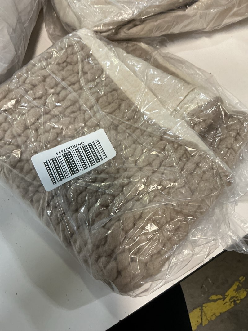 Condition photo showing Good Condition for chunky hand knit wool pillow cover (set of 2), 20x20, neutral