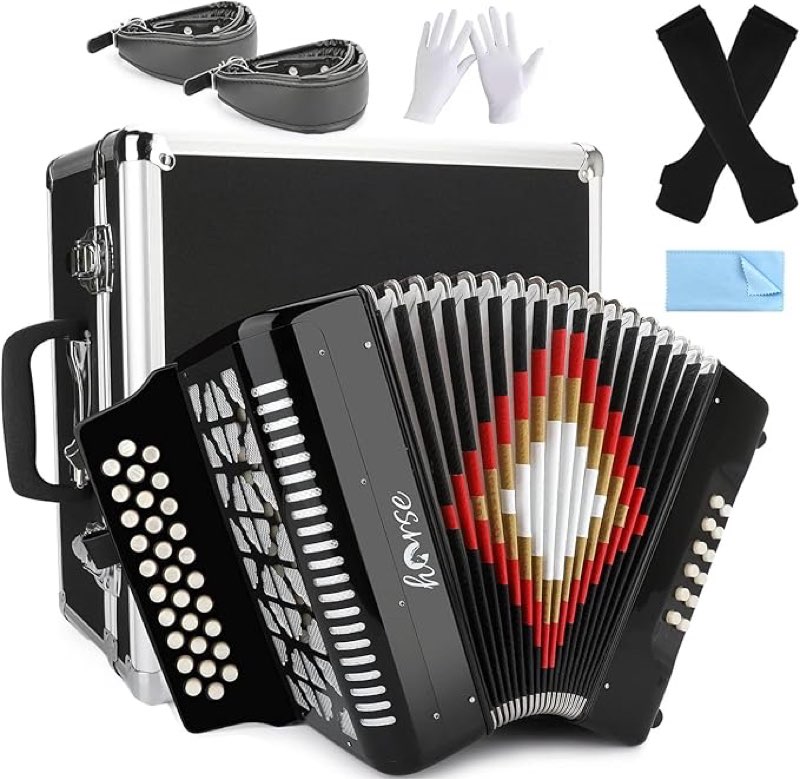31 Keys Accordion, Horse Button Accordions 12 Bass FBE Acordeones Para Adultos Acordeón De Adulto Az