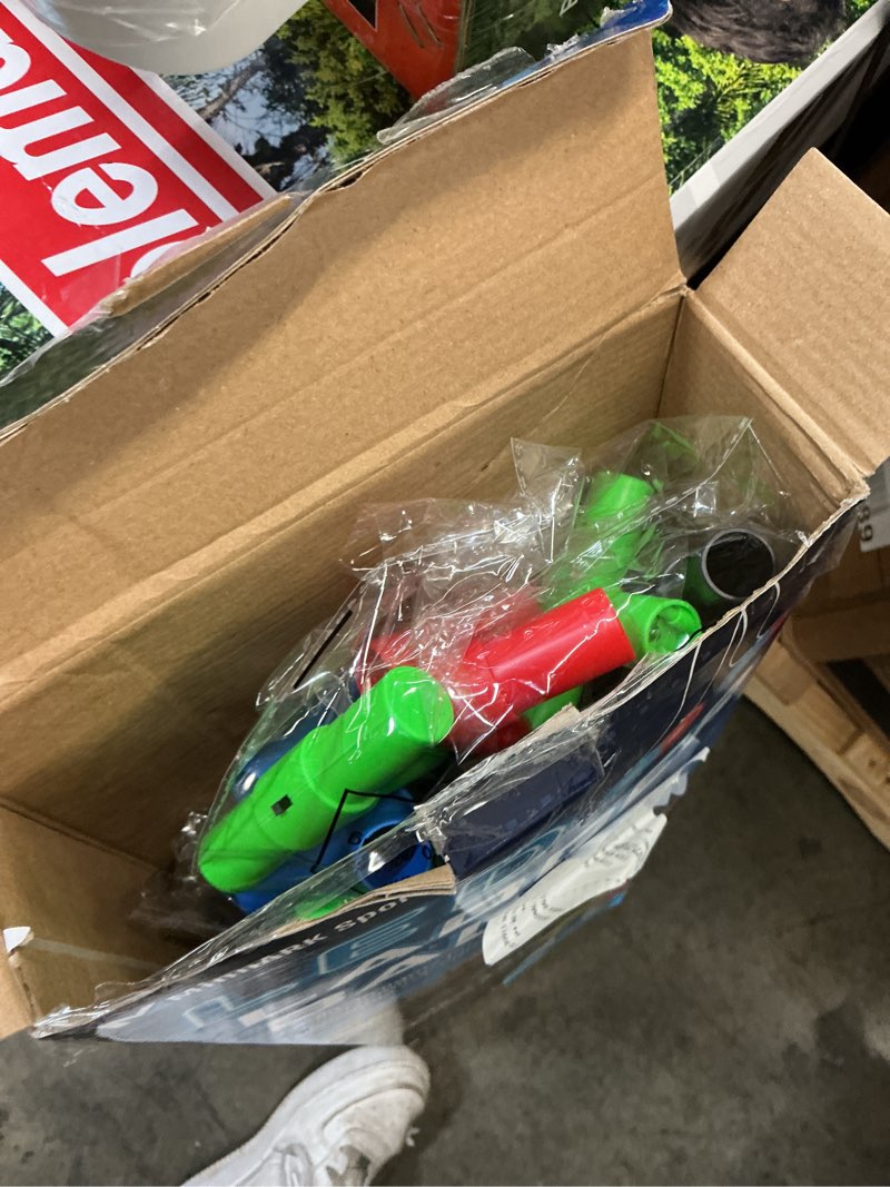 Condition photo showing As Is for led ladderball, light-up outdoor toss game, plastic, includes ladders, bolas, and storage bag, for all ages, by minnark