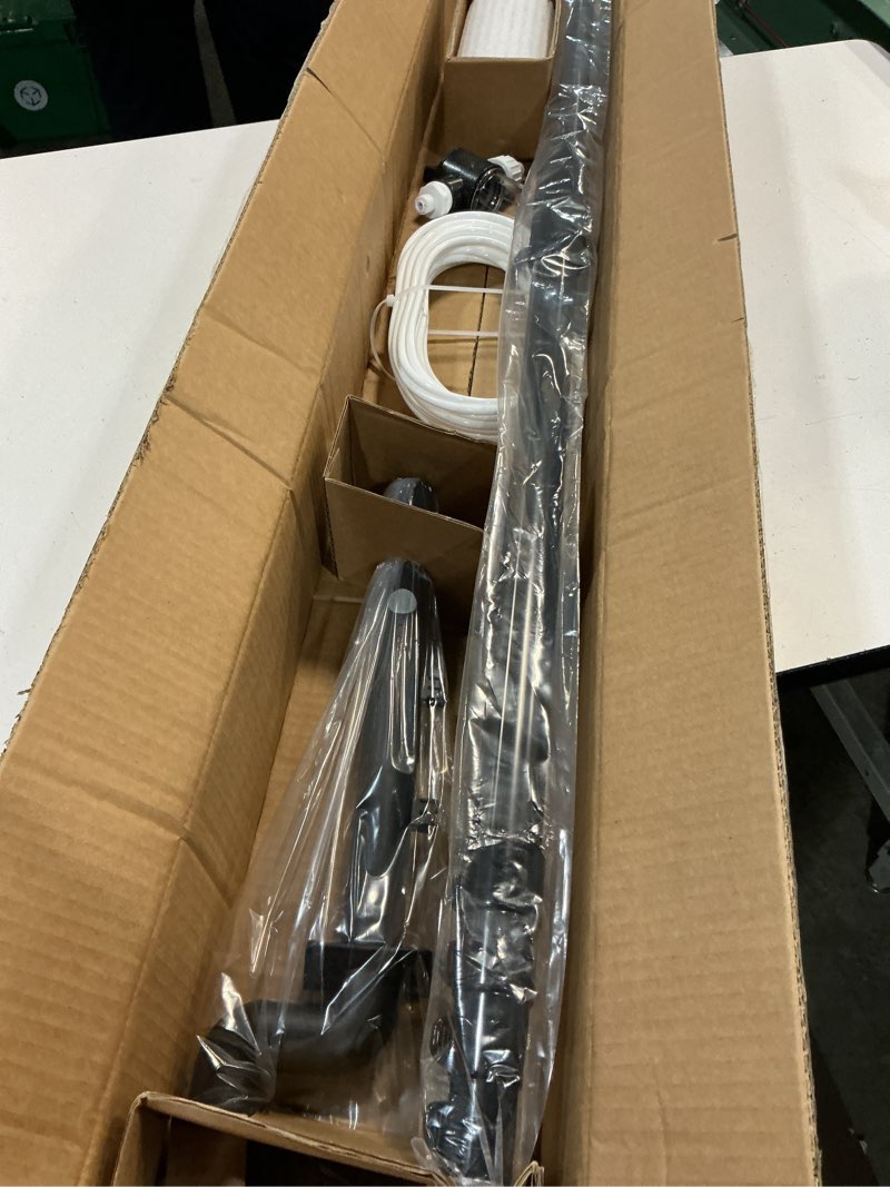 Condition photo showing New/Like New for electric solar panel cleaning kit, 20ft solar panel cleaning brush and pole with soap dispenser, telescopic water fed pole, solar panel cleaner solution for windows, roof, rv
