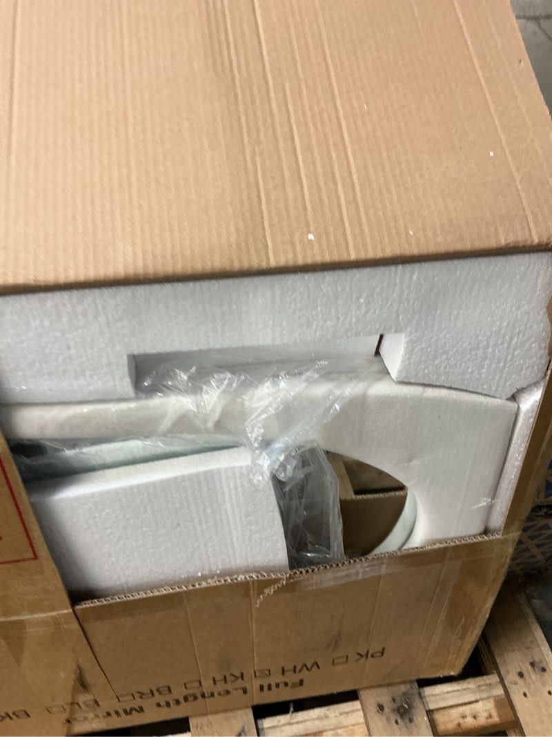 Condition photo showing New/Like New for Full Length Mirror, 63" x 24"Irregular Wavy mirror, Large Floor Length Mirror Wall Mounted, Standing Wavy Mirror with Flannel Wrapped Wooden Frame for Bedroom/Living Room, Hot Pink Wavy Mirror - Pink