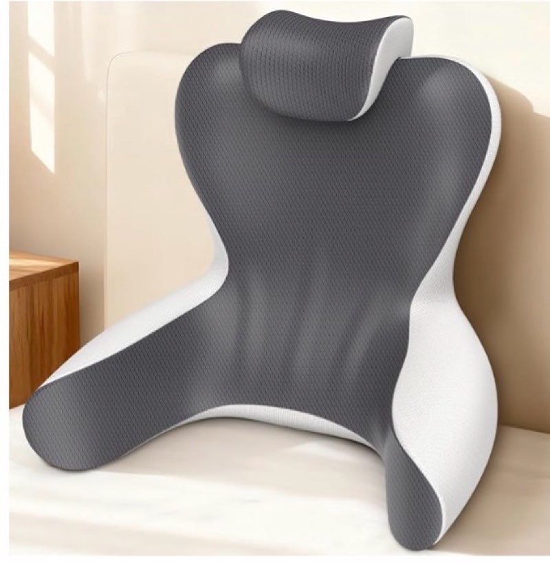 Reading Pillow for Sitting in Bed, 22”H Back Pillow for Sitting Up,Lumbar Rest & Neck Support Bed Pillows,Backrest Bed Chair with Arms for Reclining,Gaming,Resting,Watching TV in Couch or Floor