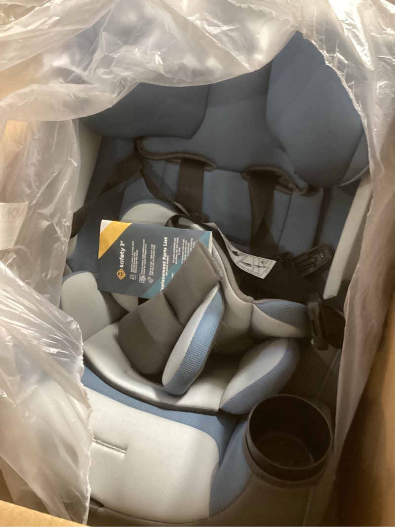 Condition photo showing As Is for safety 1st grow and go all-in-one slim convertible car seat, rear facing, 5-40 lbs, forward facing (30–65 lbs), high back booster seat 40-100 pounds, alaskan blue alaskan blue original