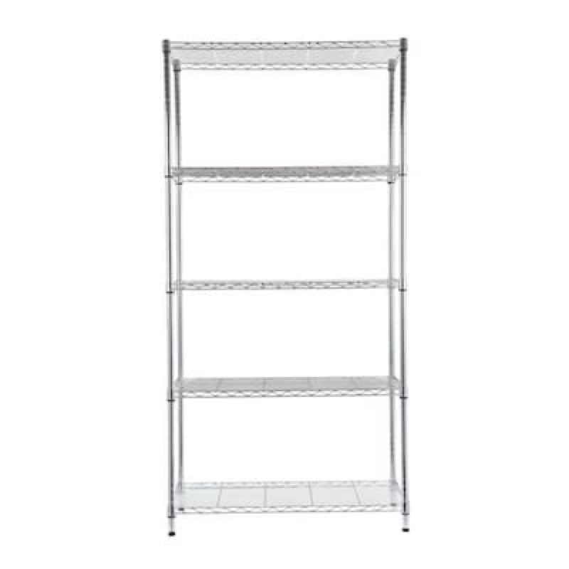 project source 36-in w x 16-in d x 72-in h 5 -tier chrome metal wire utility shelving unit